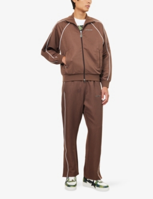 A Bathing Ape Mens Brown Line Camo Logo-plaque Woven Track Jacket In Animal Print