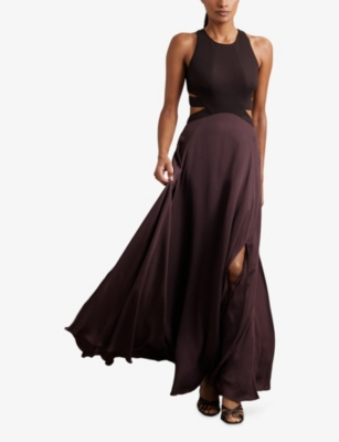 REISS: Paloma Cut-Out Stretch-Woven Maxi Dress