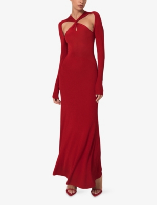 REISS: Vivienne Cut-Out Knitted Midi Dress