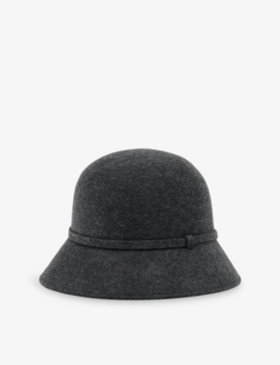 Reiss Womens Grey Felicity Felted-wool Bucket Hat In Gray