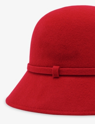 Reiss Womens Red Felicity Felted-wool Bucket Hat In Red