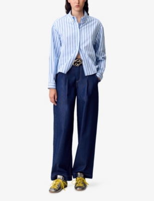 CLAUDIE PIERLOT: Striped Boxy-Fit Cotton Shirt