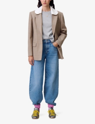 CLAUDIE PIERLOT: Checked Single-Breasted Wool-Blend Blazer