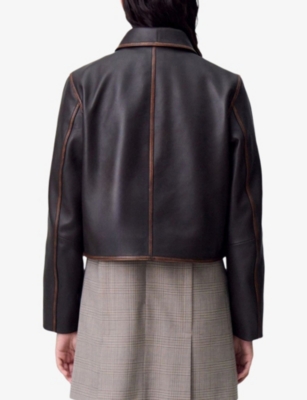 Claudie Pierlot  크롭 빈티지 가죽 자켓