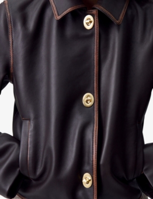 Claudie Pierlot  크롭 빈티지 가죽 자켓