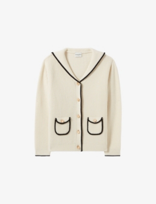 CLAUDIE PIERLOT: Sailor-Collar Knitted Wool-Blend Cardigan