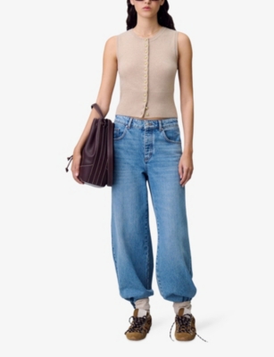 CLAUDIE PIERLOT: Button-Up Knitted Wool Top