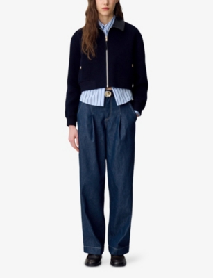 Claudie Pierlot Womens Straight-cut Relaxed Denim Jeans Blue Denim In Blue