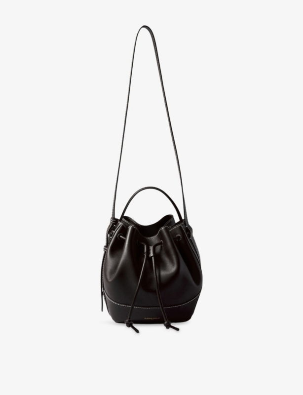 Logo-Embossed Leather Bucket Bag