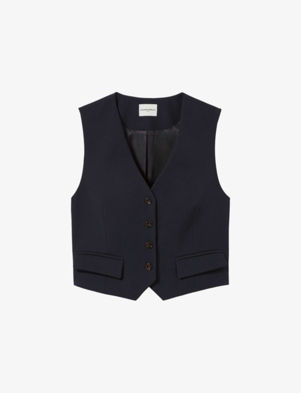 Tailored V-Neck Wool-Blend Waistcoat