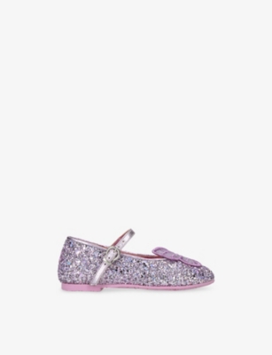 Sophia Webster Purple Kids' Butterfly Leather Mary Jane Flats Eur 32 / 13 Uk