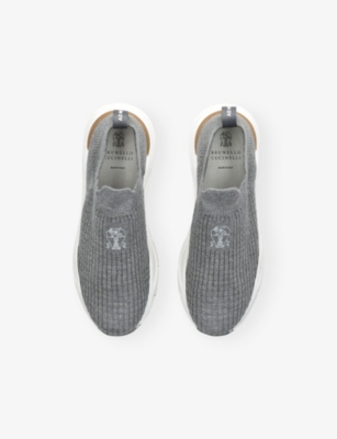 Brunello Cucinelli Front-detail Slip-on Sneakers In Gray