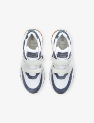 BRUNELLO CUCINELLI: Kids' Branded Leather Trainers