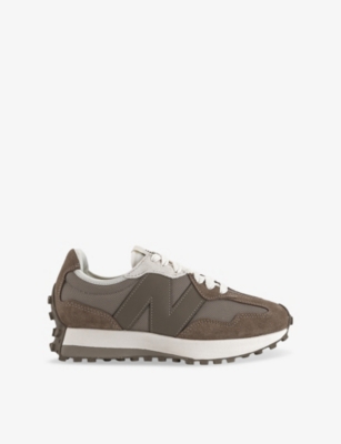 NEW BALANCE: 327 Suede and Mesh Low-Top Trainers