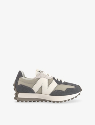 New Balance Womens Slate Grey White Off Whi 327 Suede And Mesh Low-top Trainers In Gray