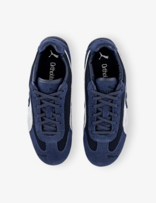Puma Mens Navy Matte Silver Speedcat Premium Suede And Mesh Low-top Trainers In Blue
