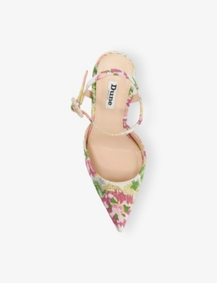 Dune Womens Channel Floral-print Woven Courts Pink Plain Synthetic