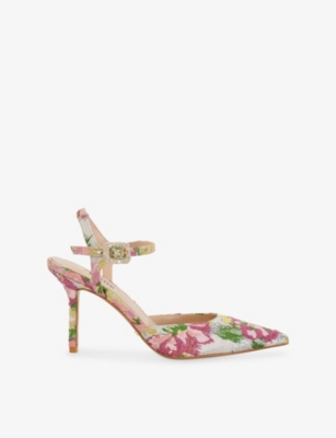 Dune Womens Channel Floral-print Woven Courts Pink Plain Synthetic