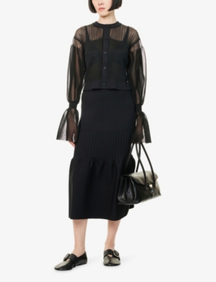 CFCL: Fluted Lucent Ribbed Knitted Cardigan