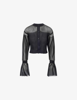 CFCL: Fluted Lucent Ribbed Knitted Cardigan