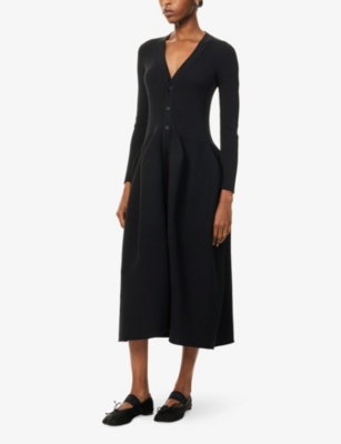 Cfcl Fcl Womens Black Potry Longline Knitted Cardigan In Black