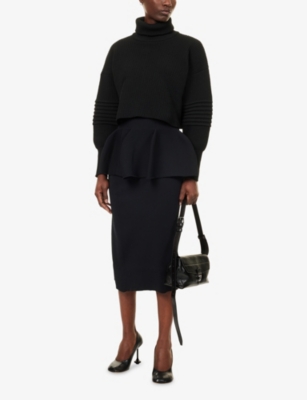Cfcl Fcl Womens Black Low Gauge Cropped Knitted Jumper In Black