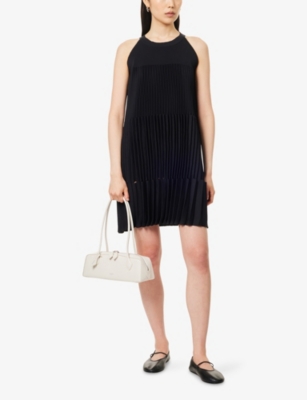 Cfcl Fcl Womens Black Accordion Sleeveless Knitted Mini Dress In Black