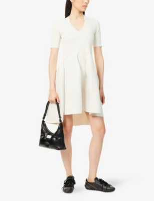 Cfcl Fcl Womens White Gold Pottery Glitter Knitted Mini Dress In White