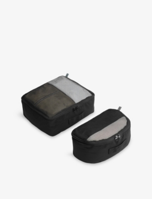 Carl Friedrik Transparent Mesh Packing Cubes Set Of Four Black In Black