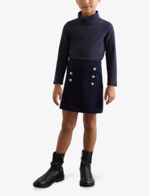 REISS: Carey Roll-Neck Stretch-Cotton Top 3-9 Years