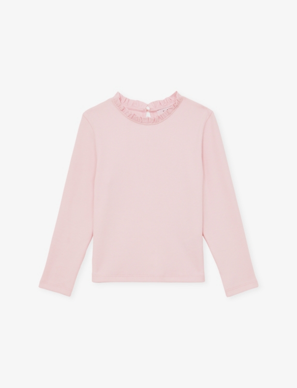 Flora Frill-Neck Stretch-Cotton Top 9-13 Years