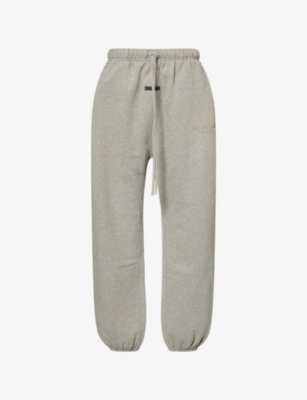 Essentials Womens Concrete Heather Logo-embellished Cotton-blend Jogging Bottoms In Gray