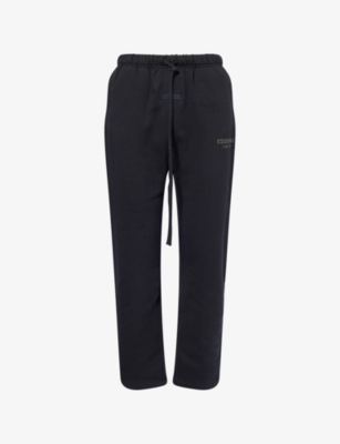 Essentials Womens Jet Black Drawstring Relaxed-fit Cotton-blend Jogging Bottoms Xs In Black