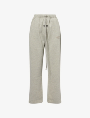 Essentials Womens Concrete Heather Drawstring Relaxed-fit Cotton-blend Jogging Bottoms Xs In Gray