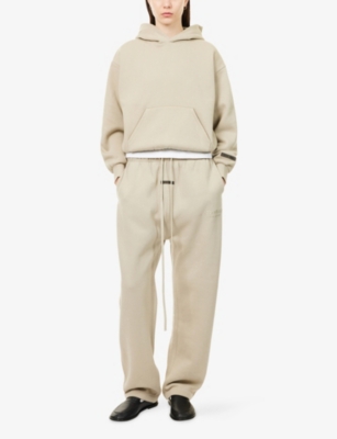 Essentials Womens Abbey Stone Drawstring Relaxed-fit Cotton-blend Jogging Bottoms Xs In Neutral