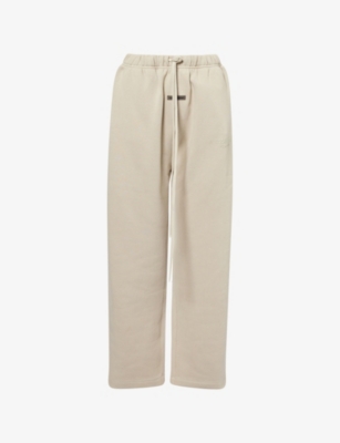 Essentials Womens Abbey Stone Drawstring Relaxed-fit Cotton-blend Jogging Bottoms Xs In Neutral