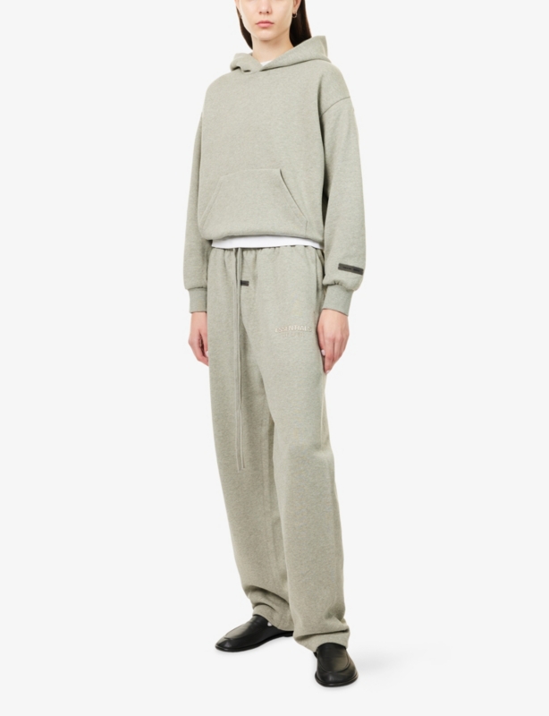 Embossed-Branding Relaxed-Fit Cotton-Blend Hoody