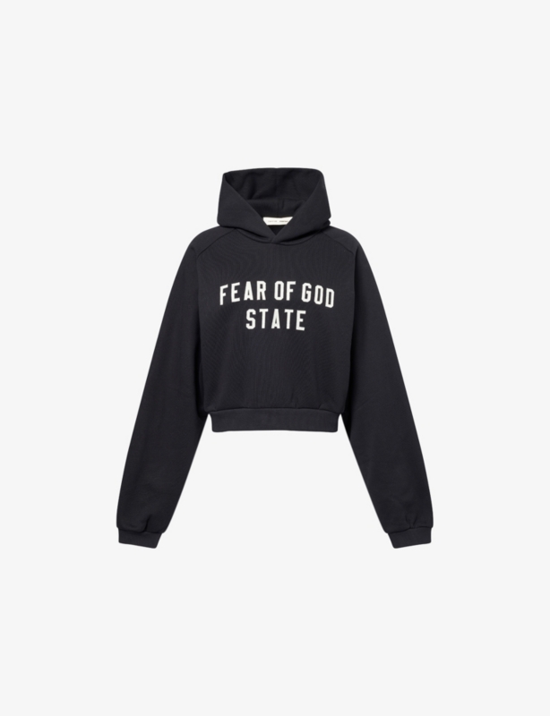 Brand-Patch Raglan-Sleeves Cotton-Blend Hoody