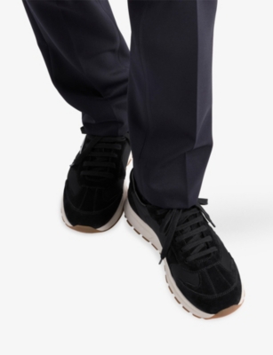 PRADA: Prax Suede and Woven Trainers