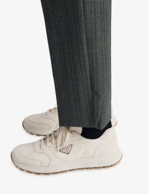 Prada Prax Suede And Re-nylon Sneakers In White
