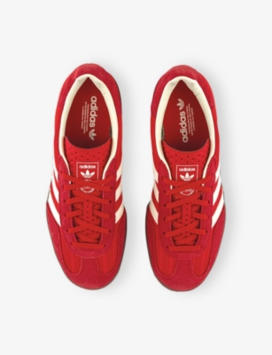 ADIDAS: Gazelle Indoor Pinstriped Satin and Suede Low-Top Trainers