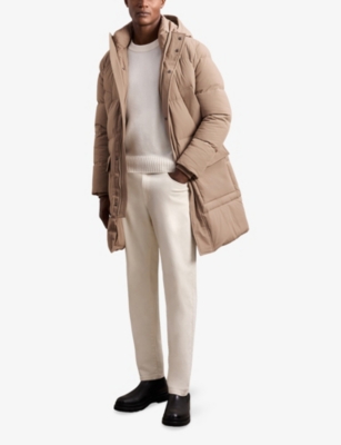 REISS: Moon Quilted Longline Stretch-Nylon Puffer