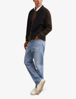 REISS: Rylan Zip-Up Wool-Blend Bomber Jacket