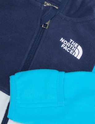 The North Face Summit Navy/meridian Bl Glacier Colour-block Fleece One Piece Bodysuit  3-24 In Blue