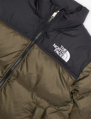 The North Face W Taupe Green 96 Retro Nuptse High-neck Shell-down Jacket 6-16 Years In Green