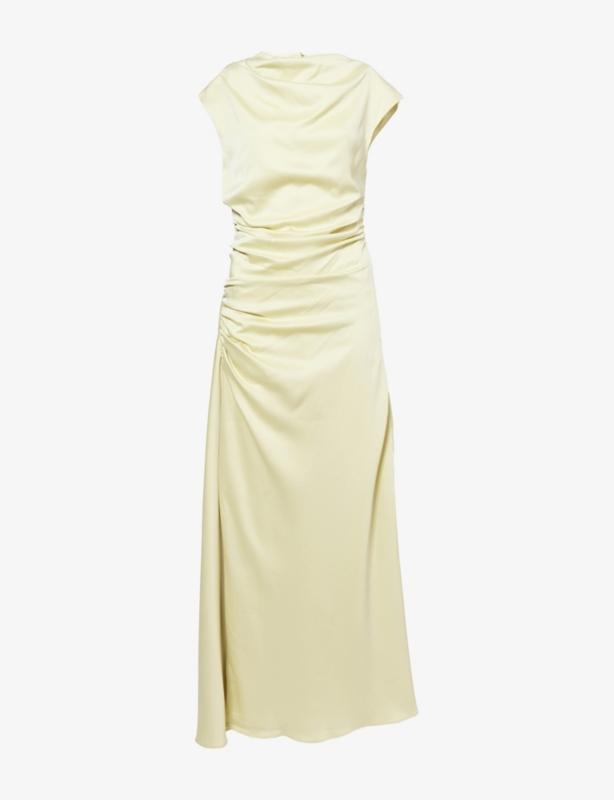 Burke Draped Satin Midi Dress
