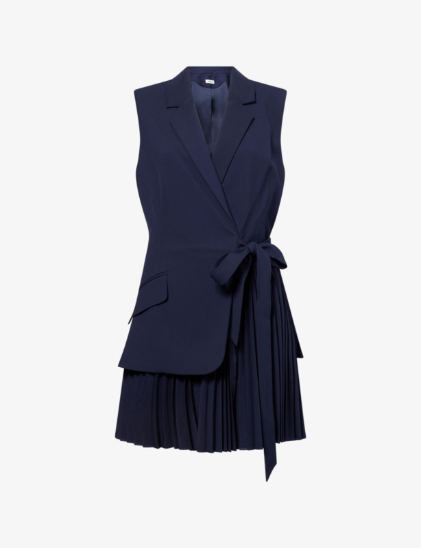 Eman Pleated Woven Mini Dress