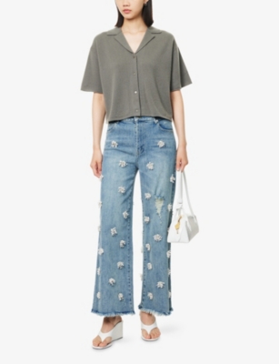 SIMKHAI: Alma Camp Boxy-Fit Cashmere Shirt