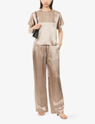 SIMKHAI: Elliat Straight-Leg Satin Trousers