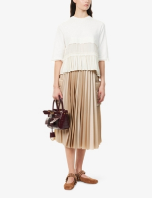 UNDERCOVER: Pleated-Hem Short-Sleeves Cotton-Jersey T-Shirt